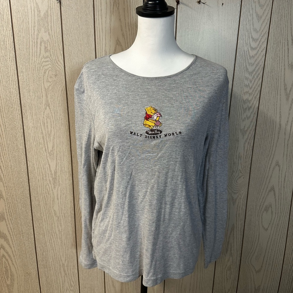 Disney Gray Long Sleeve Top with Winnie the Pooh
